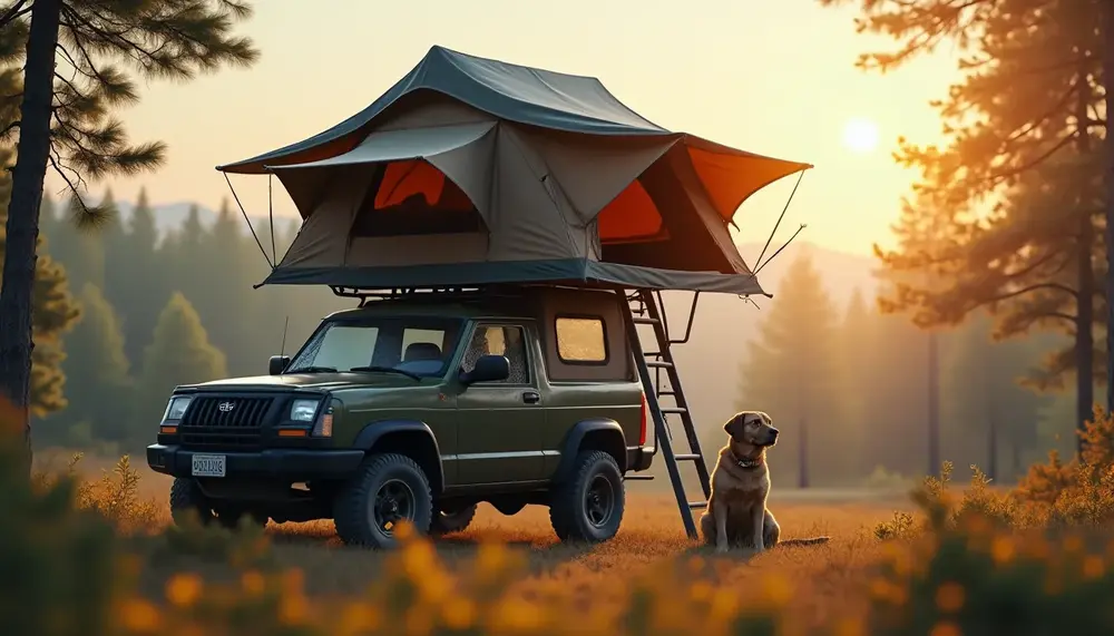 Die besten Tipps für das Camping mit Hund im Dachzelt und der passenden Leiter